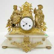 Marble & Metal Statue Clock