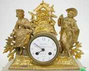 Marble & Metal Statue Clock