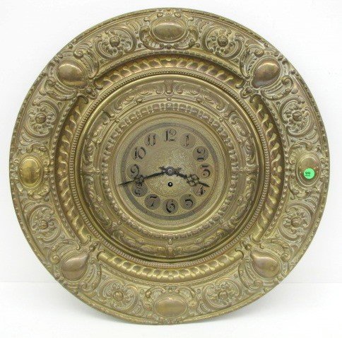 Signed Lenzkirch Ornate Brass Wall Clock
