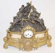 Signed Vincenti Knights Statue Clock