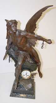 Prometheus Unbound French Statue Clock