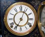 Ansonia Enameled Iron Ornate Mantle Clock