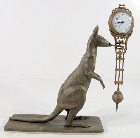 Junghans Bronze Kangaroo Swinger Clock