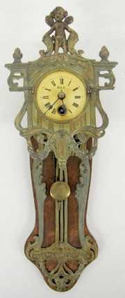 German Metal Hanging Cherub Clock