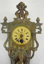 German Metal Hanging Cherub Clock