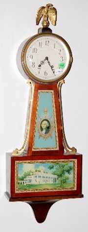 Plymouth Geo. Washington & Mt Vernon Banjo Clock