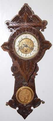 Gustav Becker Chip Carved Free Swinger Clock