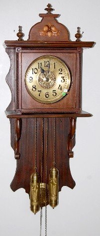 Mahogany Carved German Hanging Grandfather Clock