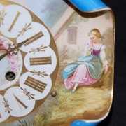 French Sevres Type Porcelain Plate Clock