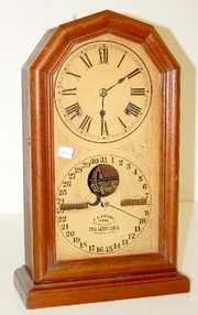 Ithaca Walnut Calendar Shelf Clock