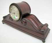 German Chiming Carved Tambour Shelf Clock