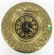 Ornate Brass Tavern Clock w/Glass Dial