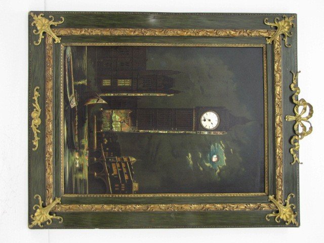 Ornate Abalone Inlaid Picture Clock