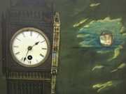 Ornate Abalone Inlaid Picture Clock