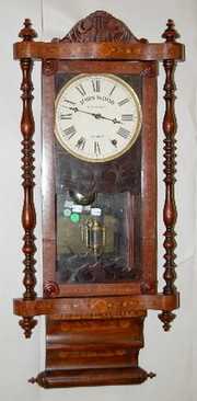 Chauncey Pillar & Scroll Inlaid Clock