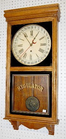 Ingraham Oak Calendar Store Regulator Clock