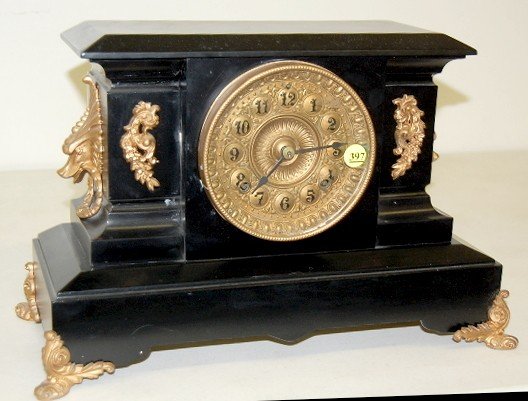 Ansonia Enameled Iron Mantle Clock