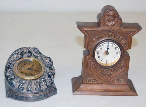 2 Metal Case Novelty Clocks