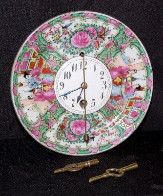 Rose Medallion Plate Clock w/ Cowtail Pendulum