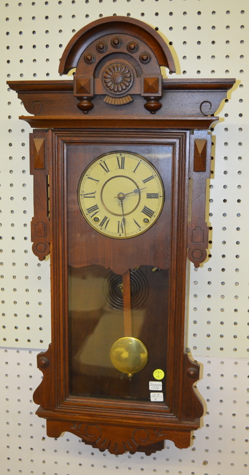 Antique Walnut Seth Thomas “Panama” Hanging Clock