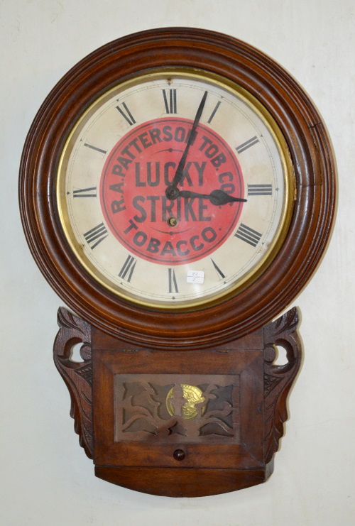 Antique New Haven “Lucky Strike” Drop Dial Wall Clock