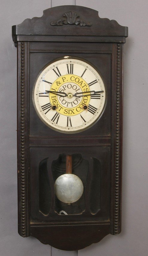 J & P Coats advertising parlor clock