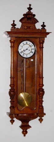 2 Weight Carved Walnut Vienna Regulator Clock