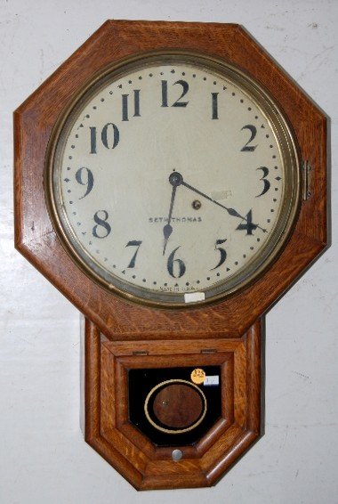 Seth Thomas Octagon Drop Schoolhouse Clock