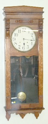 Large Sessions Oak Carved Wall Clock