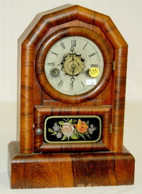 Veneer Octagon Top Mantel Clock