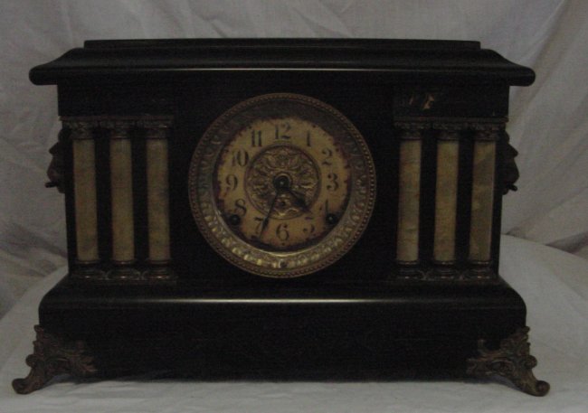 Seth Thomas Black Lacquer Mantle Clock