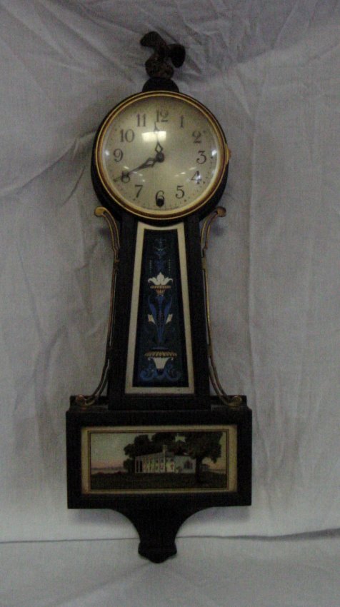 Colonial Revival Banjo Clock Mt. Vernon
