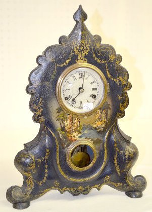 Waterbury Iron Front 30 Hr. Clock w/Castle Scenes