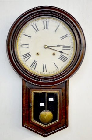 E.N. Welch Round Head Short Drop Wall Clock