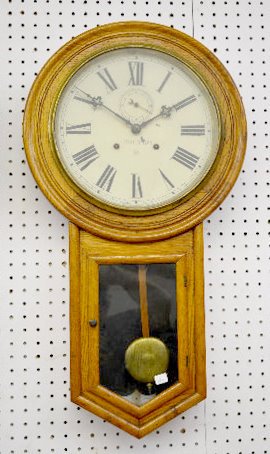 Waterbury “General” Oak Long Drop Clock