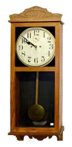 New Haven 30 Day Wall Regulator Clock, Oak