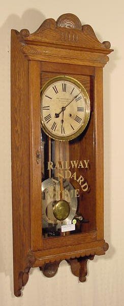 Fred Frick Clock Co. Oak Time Clock