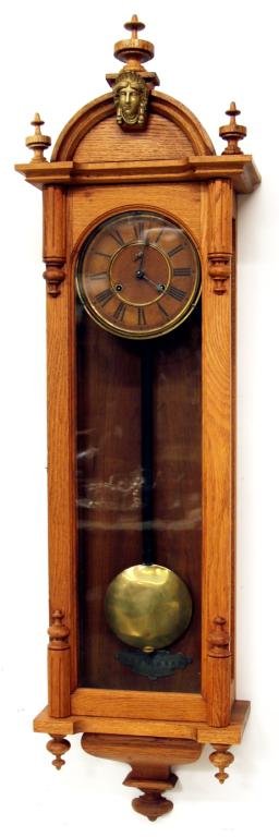 ANTIQUE AMERICAN ANSONIA “CAPITOL” OAK WALL CLOCK