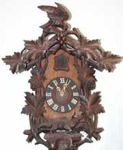 Black Forest Carved Bird & Fox Cuckoo Clock