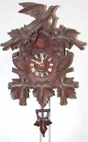 Black Forest Carved 3 Birds Cuckoo Clock