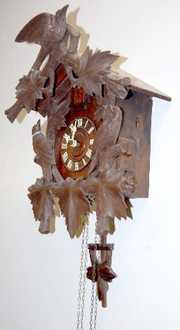 Black Forest Carved 3 Birds Cuckoo Clock
