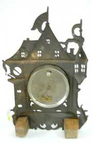 Iron Front Figural Castle Novelty Clock