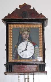 Early Black Forest Blinking Eye Portrait Clock