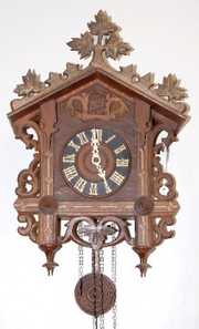 Black Forest Carved & Inlaid Cuckoo Clock