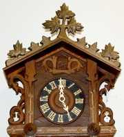 Black Forest Carved & Inlaid Cuckoo Clock