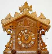 German Carved & Inlaid Cuckoo Clock