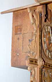 German Carved & Inlaid Cuckoo Clock