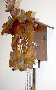 Black Forest Carved Buck Head Cuckoo Clock