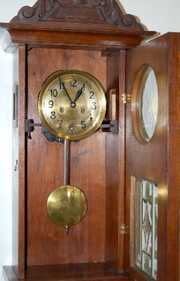 German Leaded Glass Box Clock