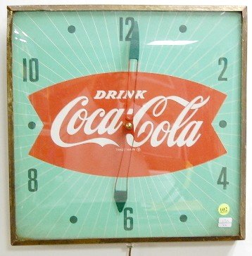 Electric Coca Cola Fishtail Advertising Clock